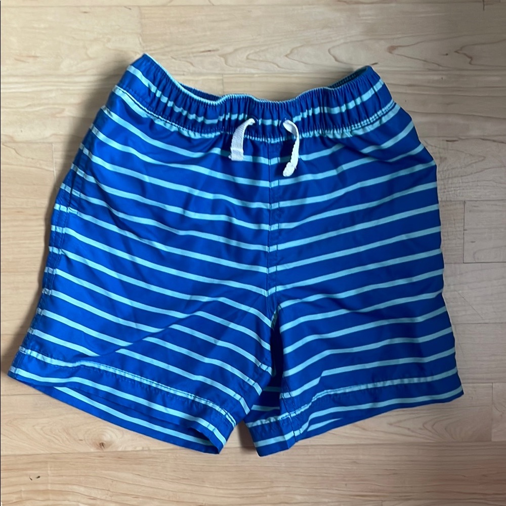 Hanna Andersson Blue and White Kids Swim Trunks